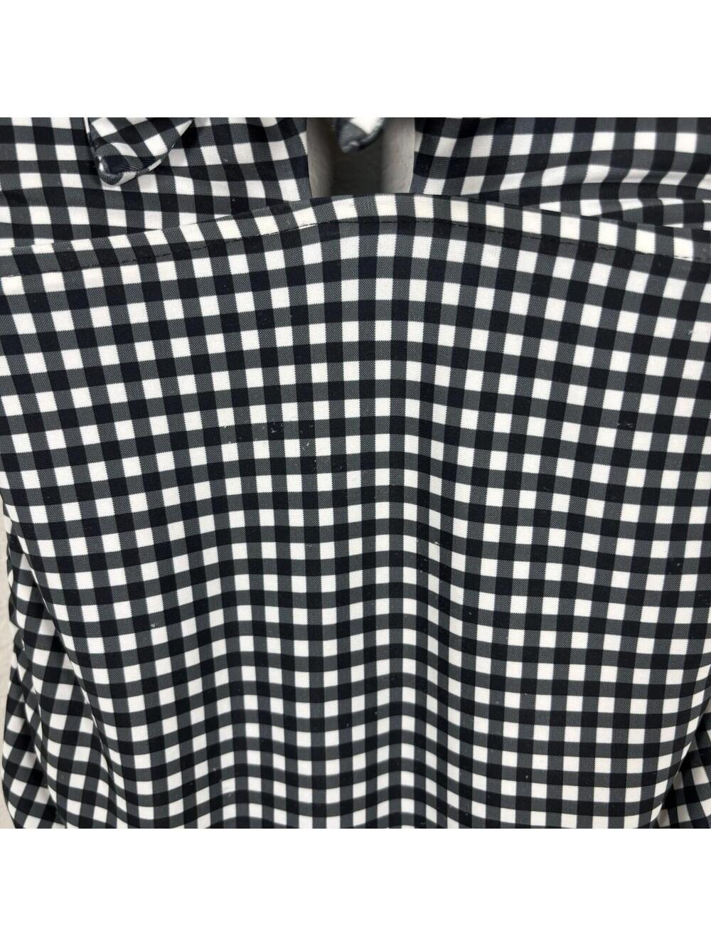Albion Fit Gingham Top Knot One Piece Swim Suit Black White Womens Size Small - Picture 2 of 7